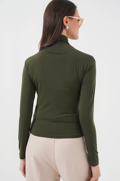 Aansluitende colblouse met drapeer-detail - Image 3