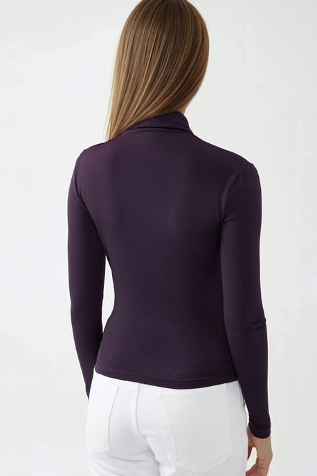 Hoge Kraag Drapé Detail Blouse - Image 4