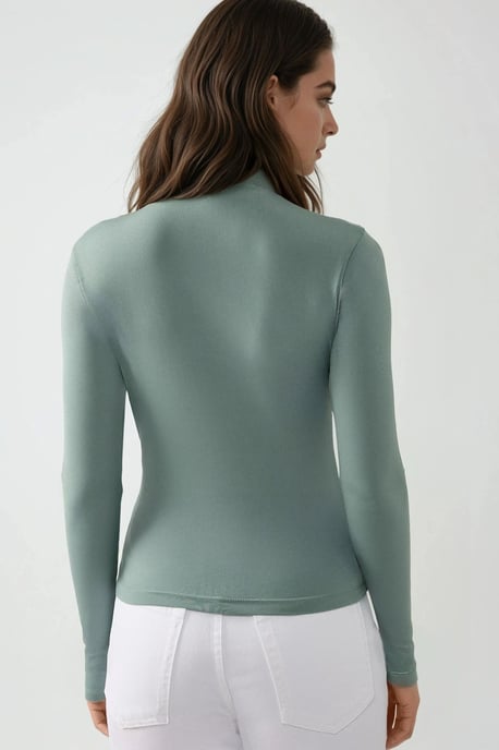 Hoge Col Drapeer Detail Blouse - Image 5