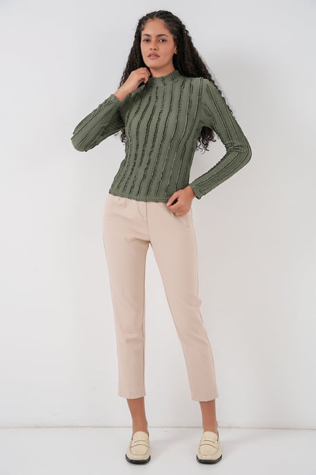 Gestructureerde Slim Fit Halve Colblouse - Image 2