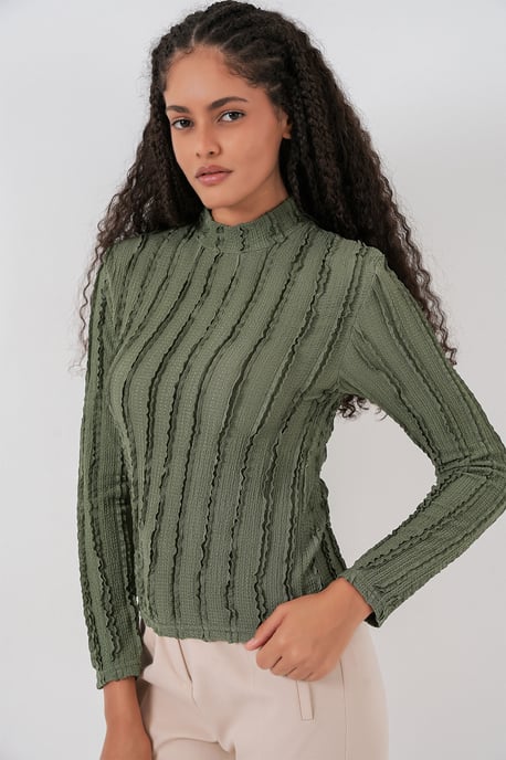 Gestructureerde Slim Fit Halve Colblouse - Image 5
