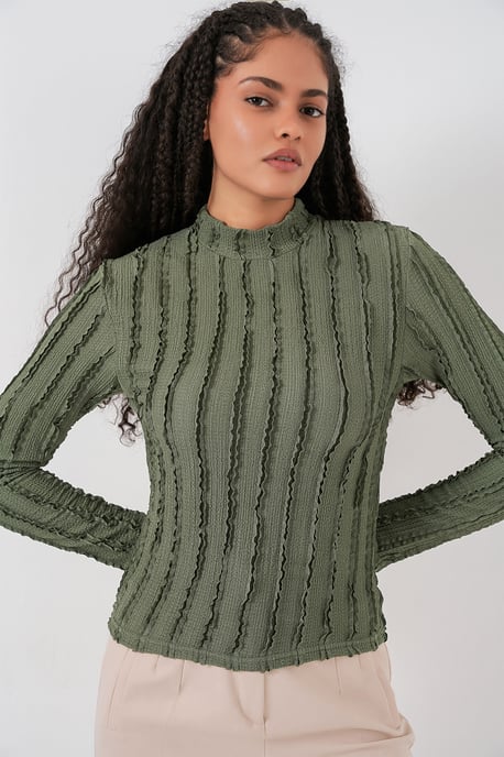 Gestructureerde Slim Fit Halve Colblouse - Image 6