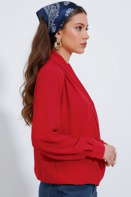 Shawl Kraag Losse Pasvorm Blouse - Image 2