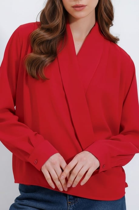 Shawl Kraag Losse Pasvorm Blouse - Image 4