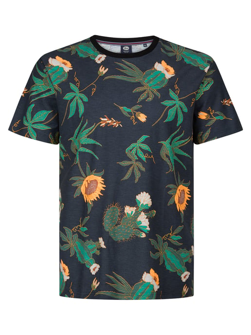 Petrol Industries - Heren Plus Size T-shirt met all-over print ArenaGris - Zwart - Image 1