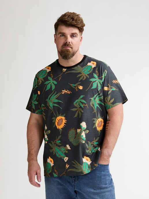 Petrol Industries - Heren Plus Size T-shirt met all-over print ArenaGris - Zwart - Image 3