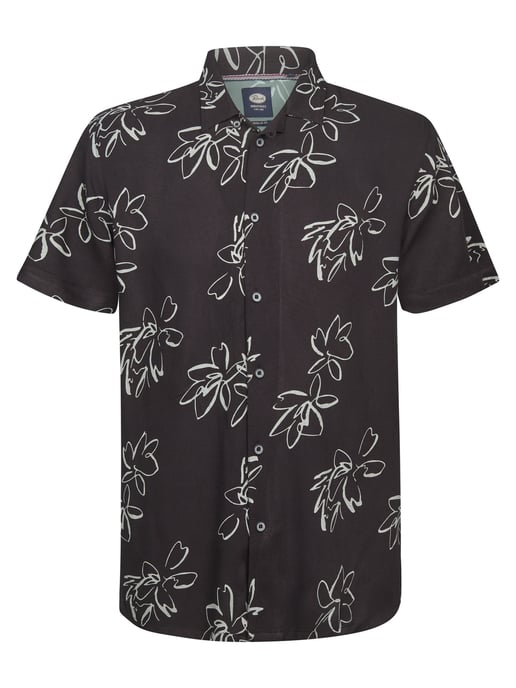 Petrol Industries - Heren Overhemd met all-over print Orion - Zwart - Image 1