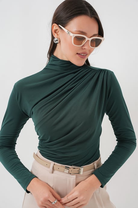 Fitted Colblouse met Drapé Detail - Image 4