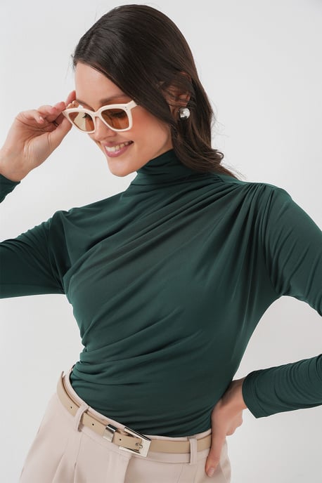 Fitted Colblouse met Drapé Detail - Image 5