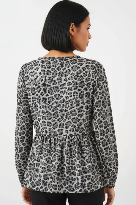 Geprinte Sifon Lange Mouwen Blouse met Binddetails - Image 4