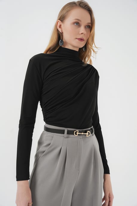 Getailleerde Colblouse met Drapeer Detail - Image 4