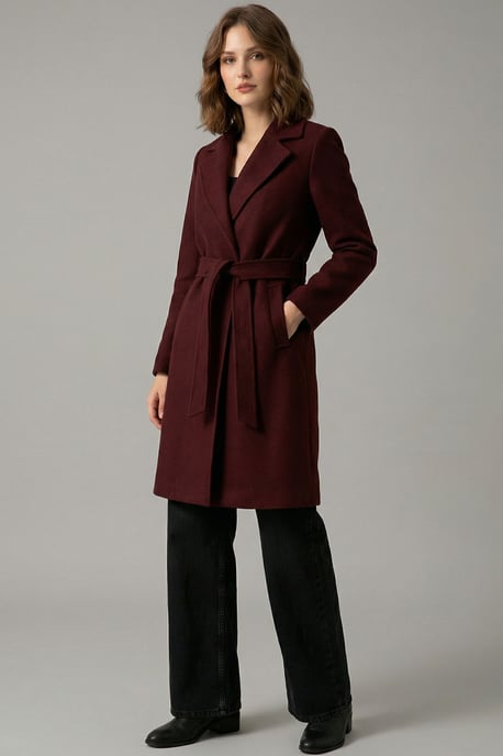 Geknoopte Midi Coat met Jas kraag - Image 2