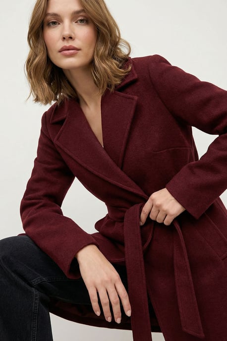 Geknoopte Midi Coat met Jas kraag - Image 3