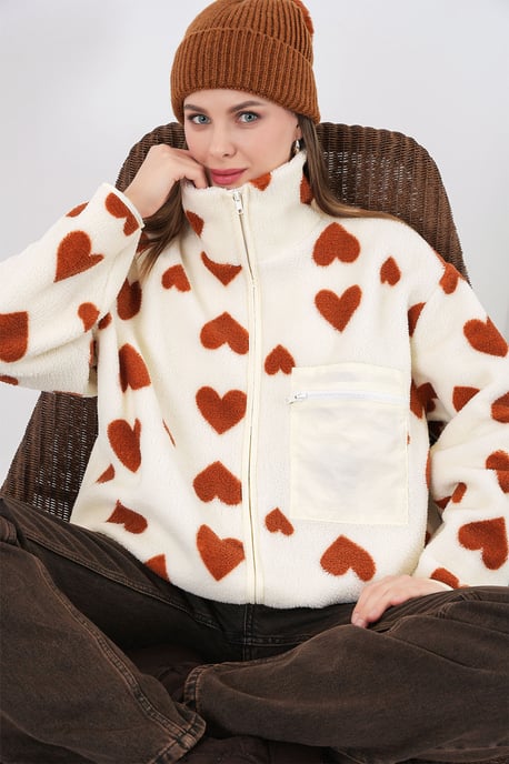 Pocket Gedetailleerde Oversized Pluche Jas - Image 1