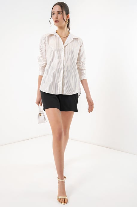 Oversized gestreepte blouse met knopen - Image 2