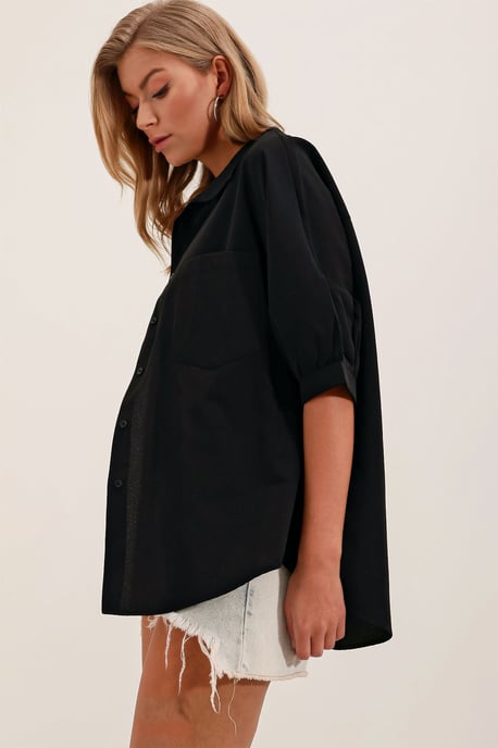 Losse Pasvorm Poplin Shirt met Pocket - Image 2