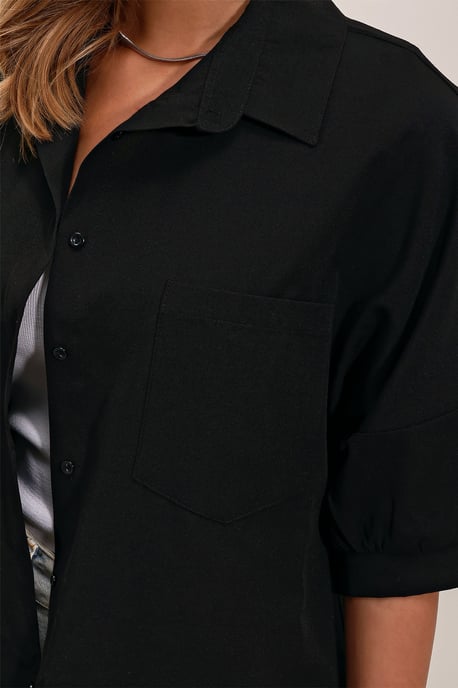 Losse Pasvorm Poplin Shirt met Pocket - Image 3