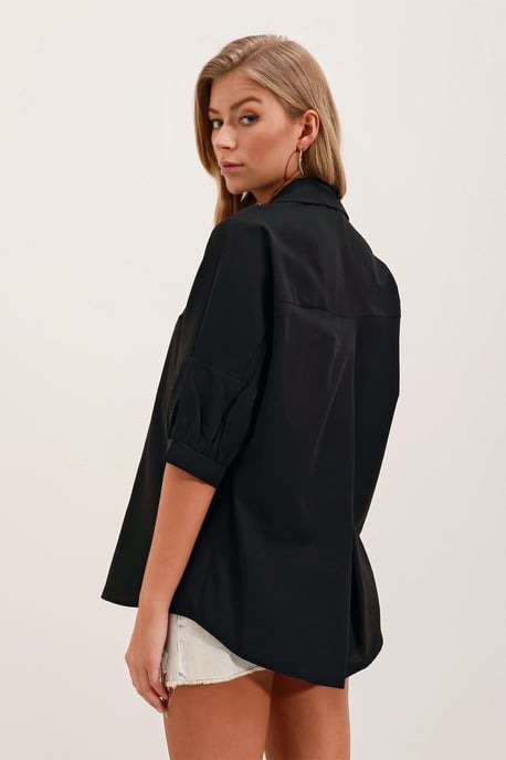 Losse Pasvorm Poplin Shirt met Pocket - Image 5