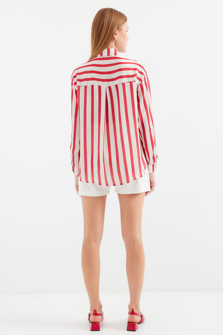 Satin Lange Mouw Knop-Up Shirt - Image 5