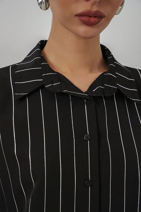 Oversized gestreepte blouse met knopen - Image 4