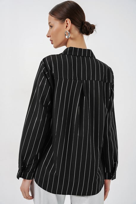 Oversized gestreepte blouse met knopen - Image 5