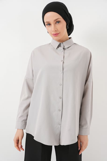 Ontspannen Pasvorm Poplin Shirt met Knoopsluiting - Image 1