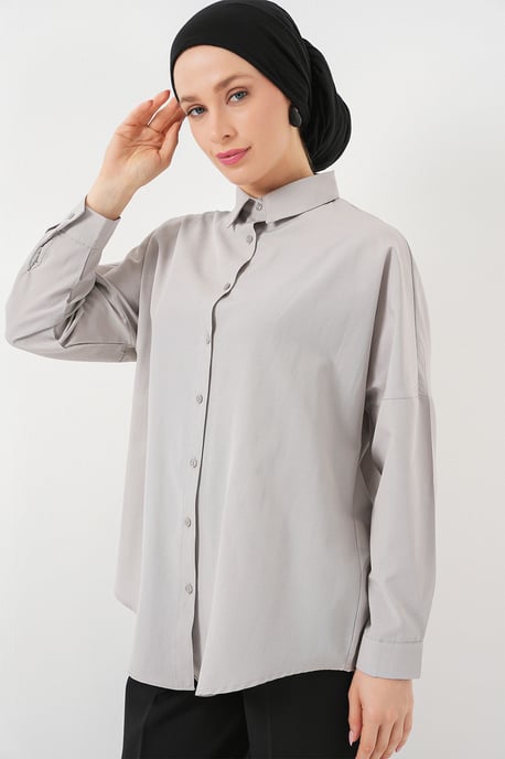 Ontspannen Pasvorm Poplin Shirt met Knoopsluiting - Image 3