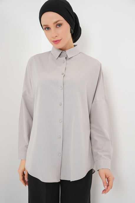 Ontspannen Pasvorm Poplin Shirt met Knoopsluiting - Image 4