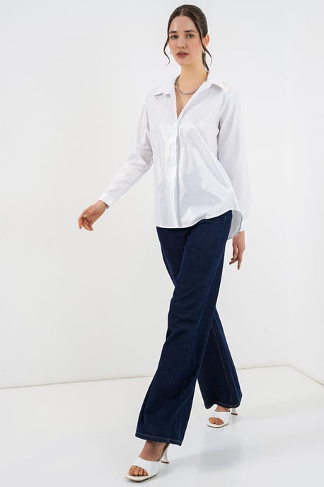 Oversized gestreepte blouse met knopen - Image 2