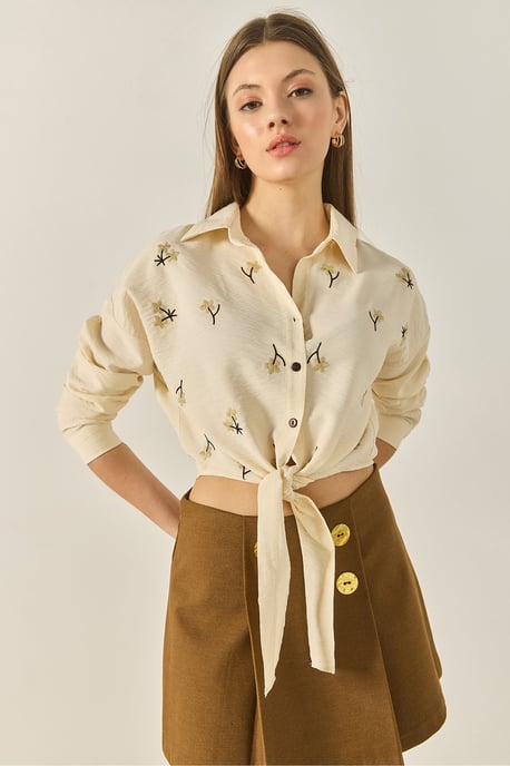 Geborduurde Poplin Shirt met Knoopsluiting - Image 2