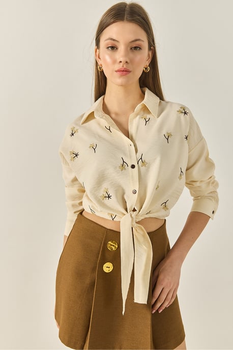 Geborduurde Poplin Shirt met Knoopsluiting - Image 3