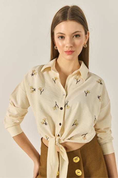 Geborduurde Poplin Shirt met Knoopsluiting - Image 4