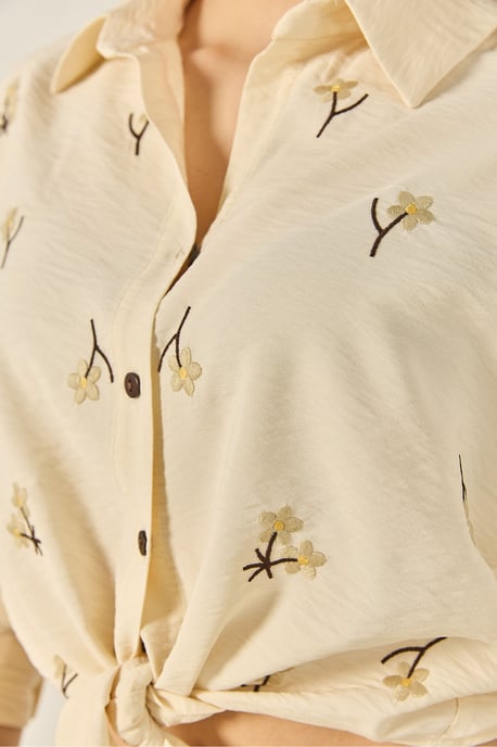 Geborduurde Poplin Shirt met Knoopsluiting - Image 6