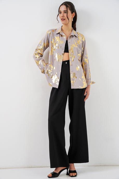 Oversized gestreepte blouse met knopen - Image 2