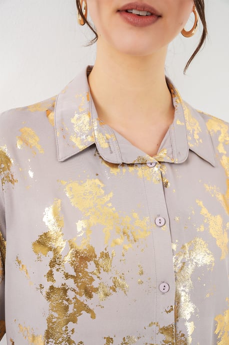 Oversized gestreepte blouse met knopen - Image 5