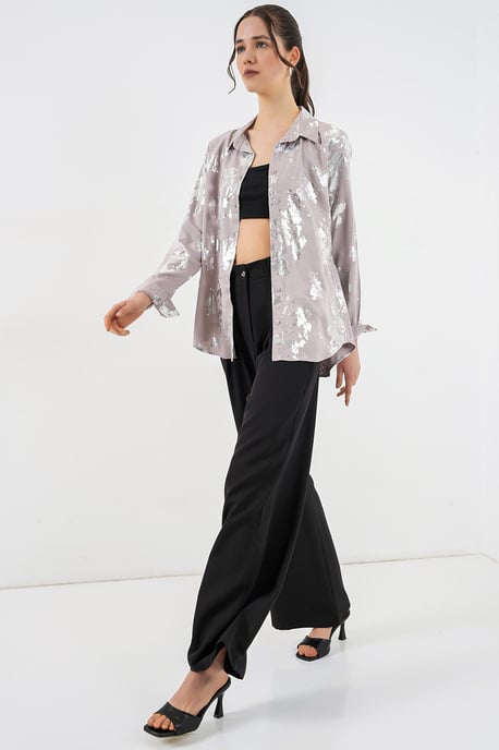 Oversized gestreepte blouse met knopen - Image 2