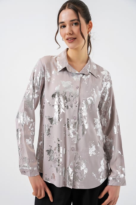 Oversized gestreepte blouse met knopen - Image 3