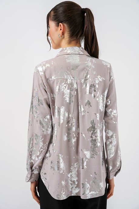 Oversized gestreepte blouse met knopen - Image 5