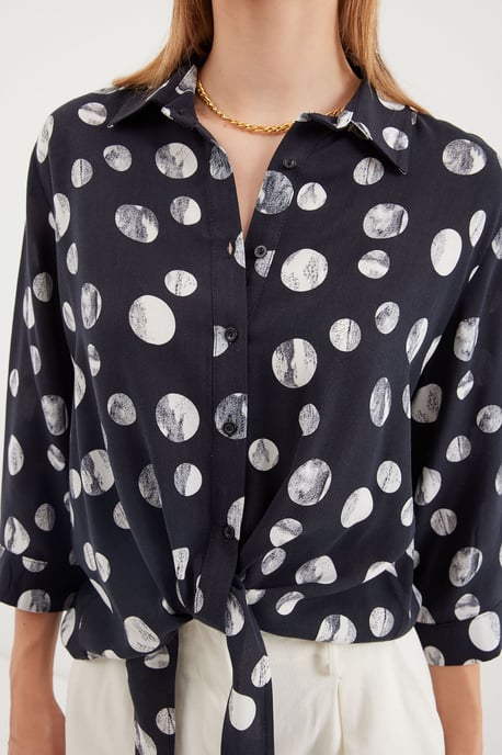 Geprinte Viscose Blouse met Strik - Image 3