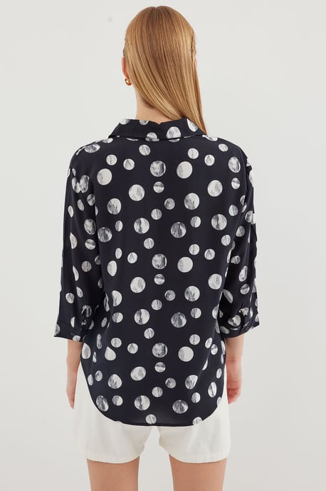 Geprinte Viscose Blouse met Strik - Image 4