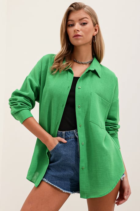 Linnen Gemengde Shirt met Knopensluiting - Image 4