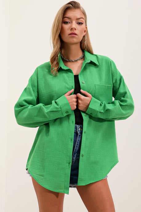 Linnen Gemengde Shirt met Knopensluiting - Image 5