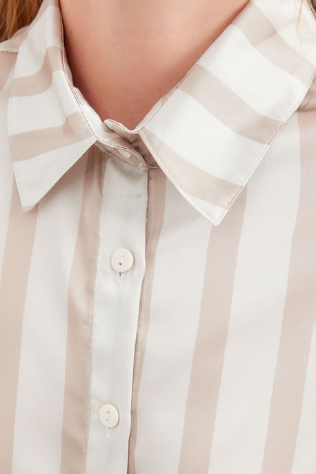 Satin Lange Mouw Knop-Up Shirt - Image 5