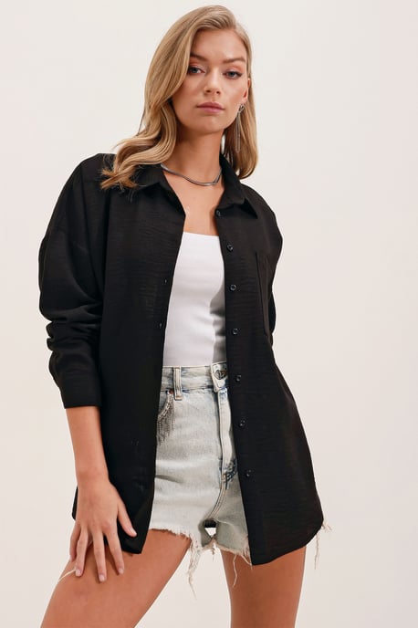 Linnen Blended Shirt met Knopsluiting - Image 3
