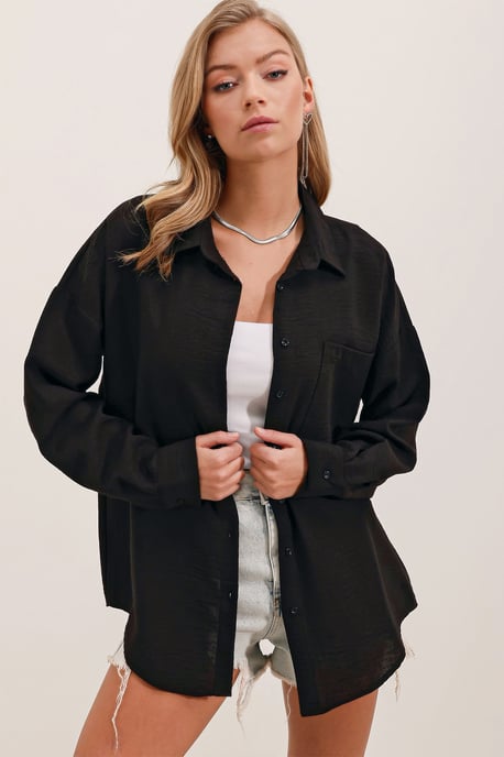 Linnen Blended Shirt met Knopsluiting - Image 5
