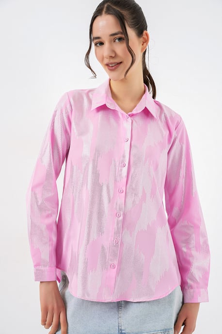 Oversized gestreepte blouse met knopen - Image 3