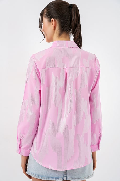 Oversized gestreepte blouse met knopen - Image 6