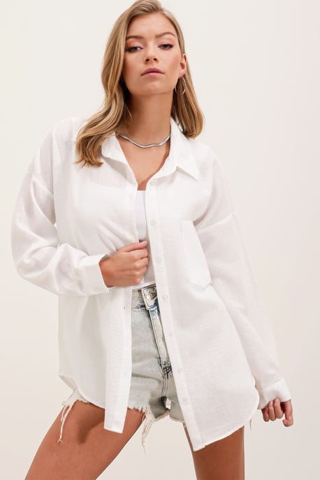 Linnen Gemengde Shirt met Knoopsluiting - Image 4