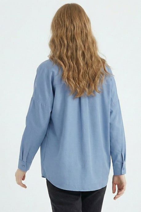 Ontspannen Fit Poplin Shirt met Knopen Sluiting - Image 3