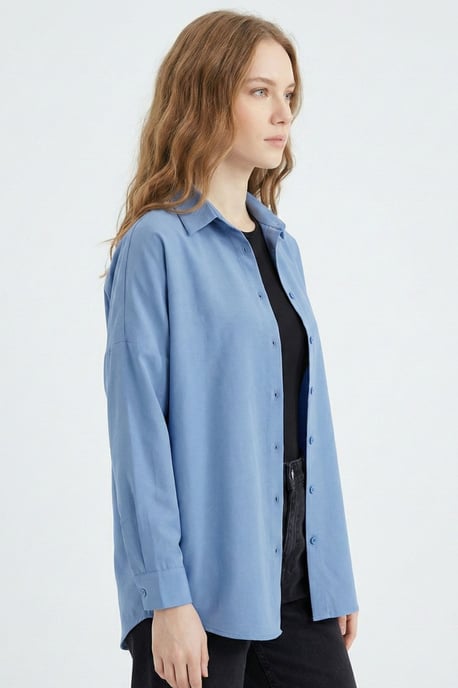 Ontspannen Fit Poplin Shirt met Knopen Sluiting - Image 4